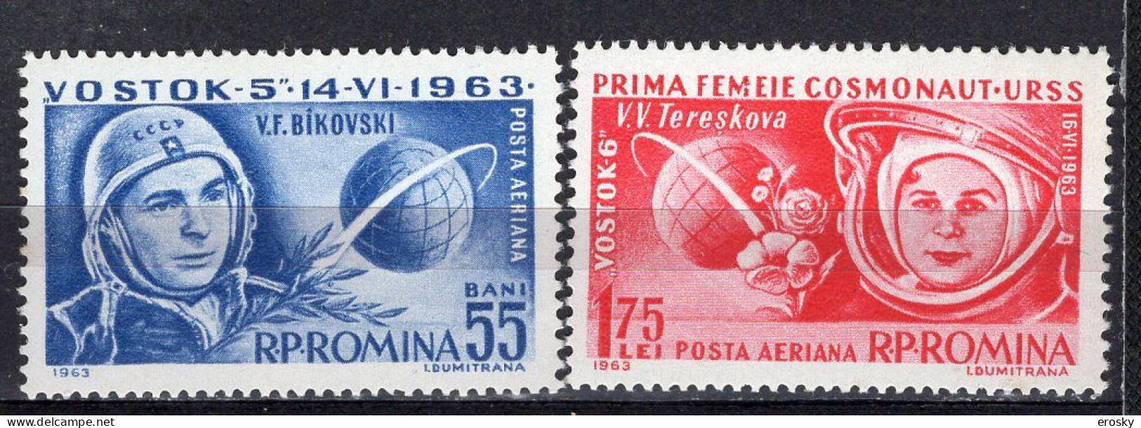 S2526 - ROMANIA ROUMANIE AERIENNE Yv N°175/76 ** ESPACE SPACE - Neufs