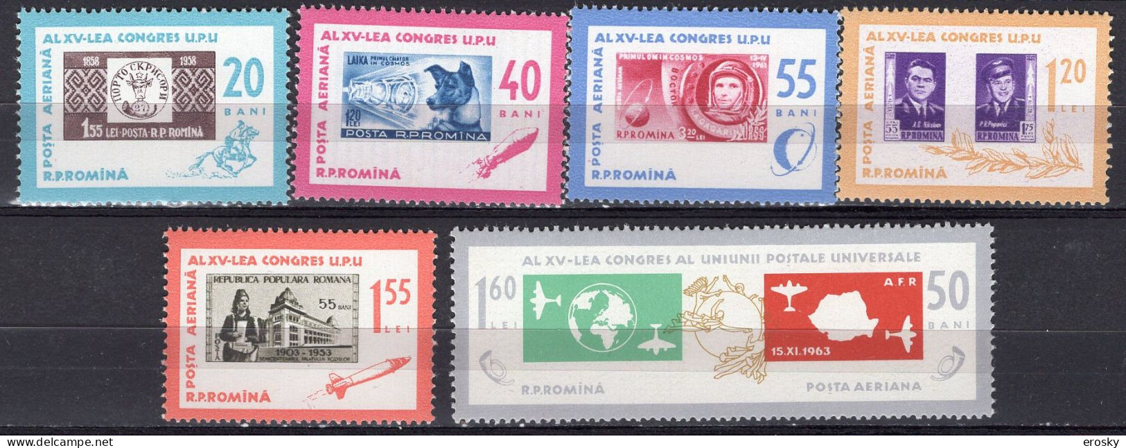 S2528 - ROMANIA ROUMANIE AERIENNE Yv N°178/83 ** UPU - Unused Stamps