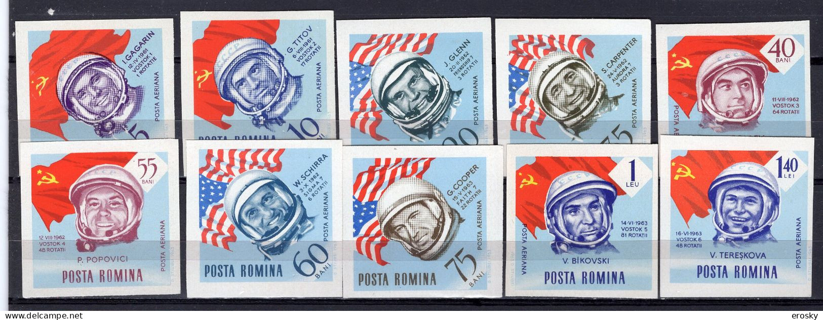 S2535 - ROMANIA ROUMANIE AERIENNE Yv N°199/208 ** ESPACE SPACE - Unused Stamps