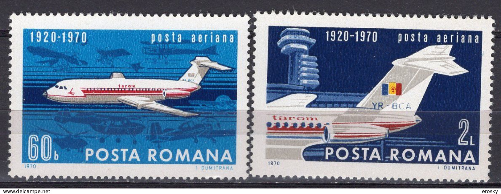 S2540 - ROMANIA ROUMANIE AERIENNE Yv N°223/24 ** AVIATION - Unused Stamps