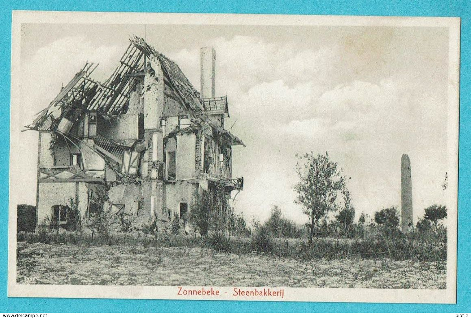 * Zonnebeke (bij Ieper - West Vlaanderen) * (Uitgever A. Herman - Hoet) Steenbakkerij, Ruines, Fabrique, Briqueterie - Zonnebeke