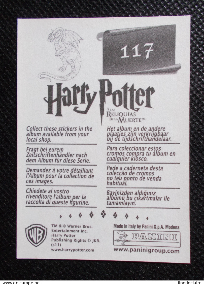 Vignette Autocollante Panini - Harry Potter Et Les Reliques De La Mort - Y Las Reliquias De La Muerte - N°117 - Edition Espagnole