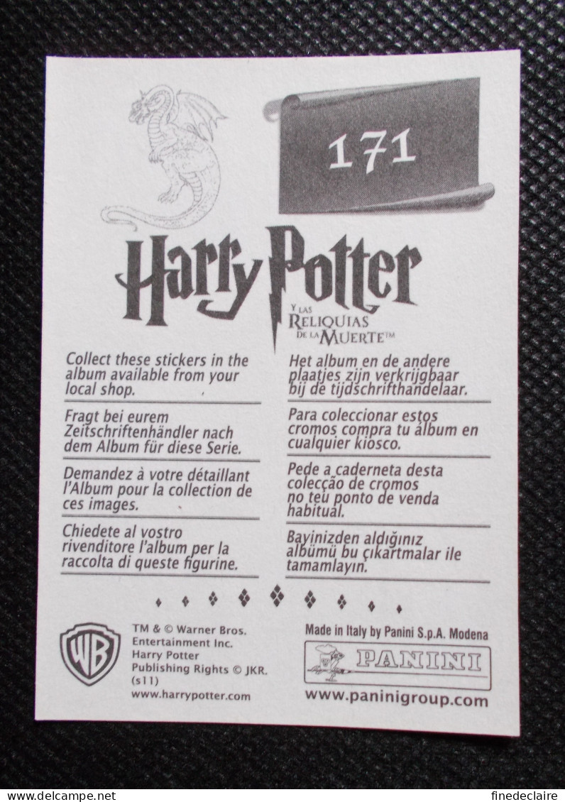 Vignette Autocollante Panini - Harry Potter Et Les Reliques De La Mort - Y Las Reliquias De La Muerte - N°171 - Edition Espagnole