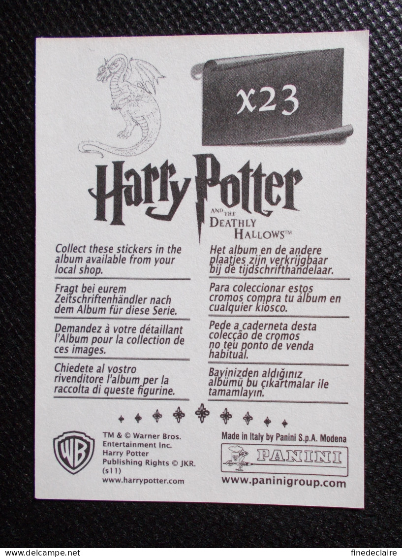 Vignette Autocollante Panini - Harry Potter Et Les Reliques De La Mort - And The Deathly Hallows - N° X23 - Edition Anglaise