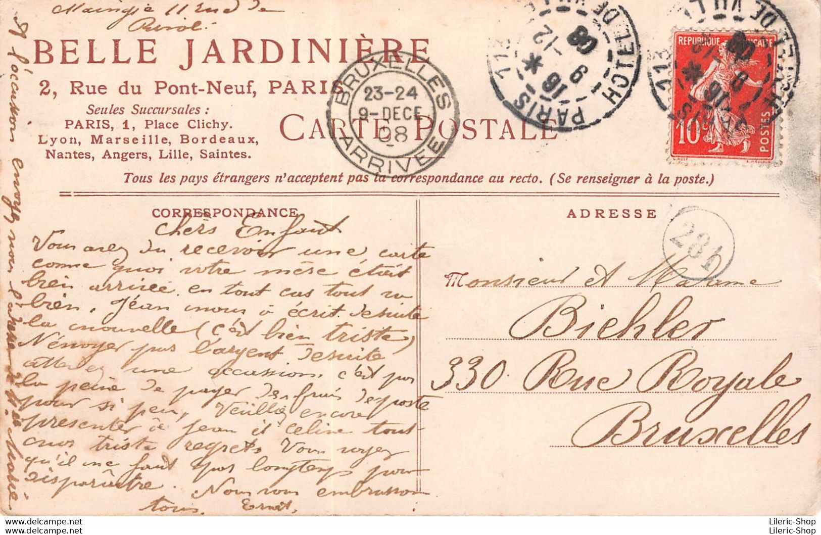 Tableau D' Henri Laurent MOUREN► CPA Publicitaire De 1908► Les Cartes Postales Aquarelles De La Belle Jardinière - Pintura & Cuadros