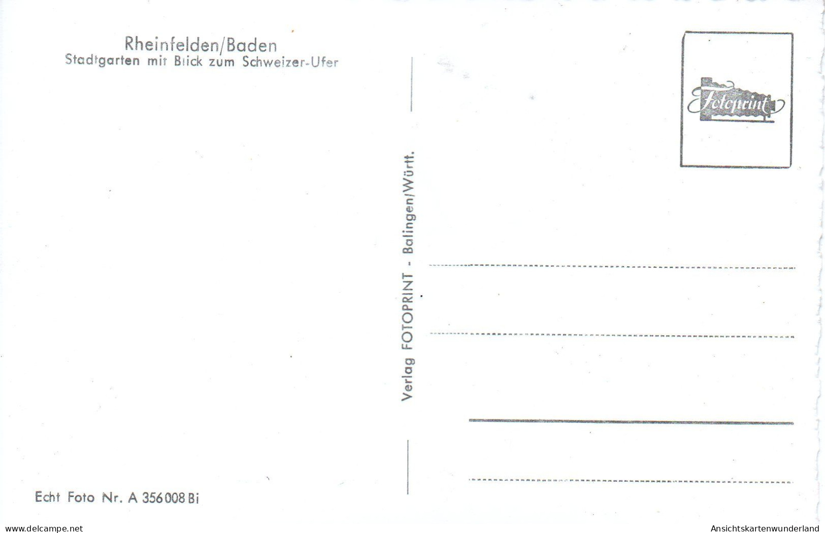 Rheinfelden/ Baden - Stadtgarten Mit Blick Zum Schweizer-Ufer (12822) - Rheinfelden