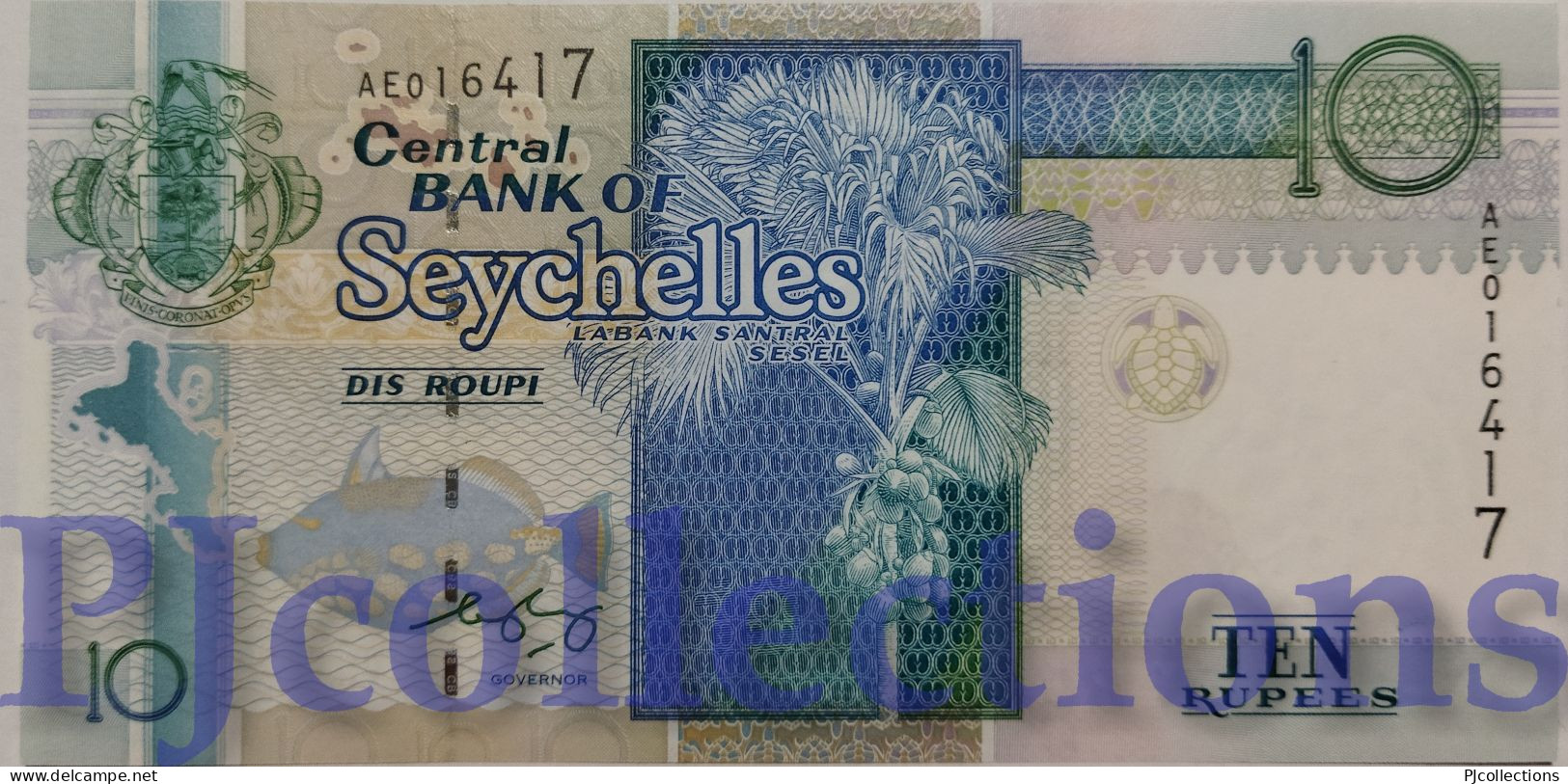 SEYCHELLES 10 RUPEES 1998 PICK 36b UNC - Seychelles