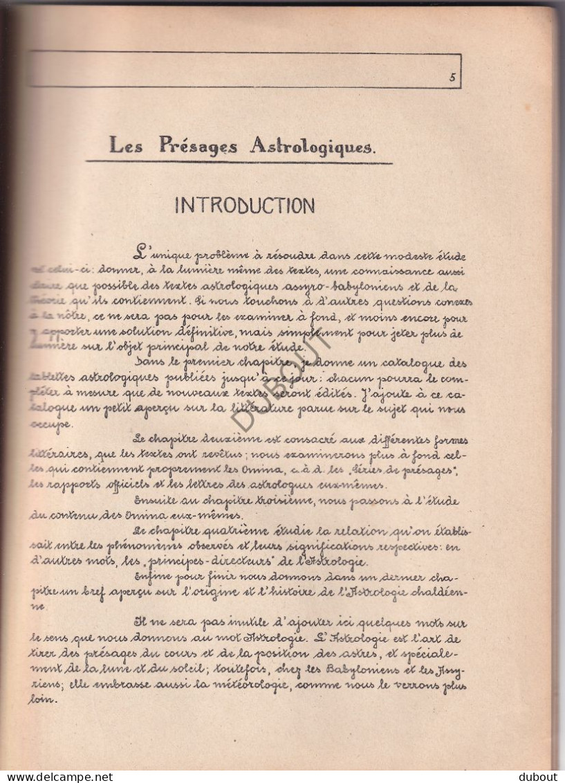 Astrologie - Les Présages Astrologiques - P. Hilaire De Wynghene, Kapucijn, Rome 1932, Avec Dédicace (V2429) - Astronomie