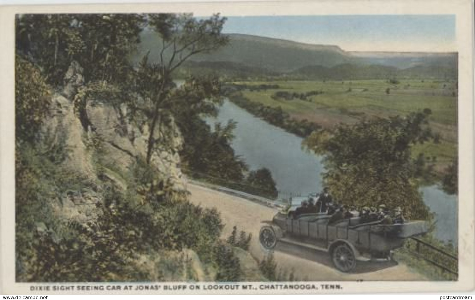 Chattanooga TN Dixie Antique Car Sightseeing Lookout TENN Postcard - Chattanooga