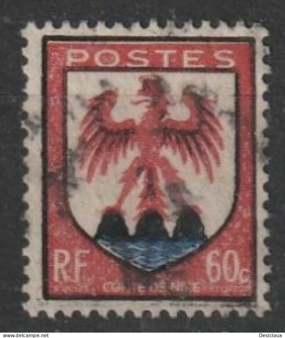 FRANCE. Début D'étude De Variétés Sur Le N° 758 Comté Nice (décalage Rouge, écusson à Droite, En Haut..). Voir Les Scans - Used Stamps