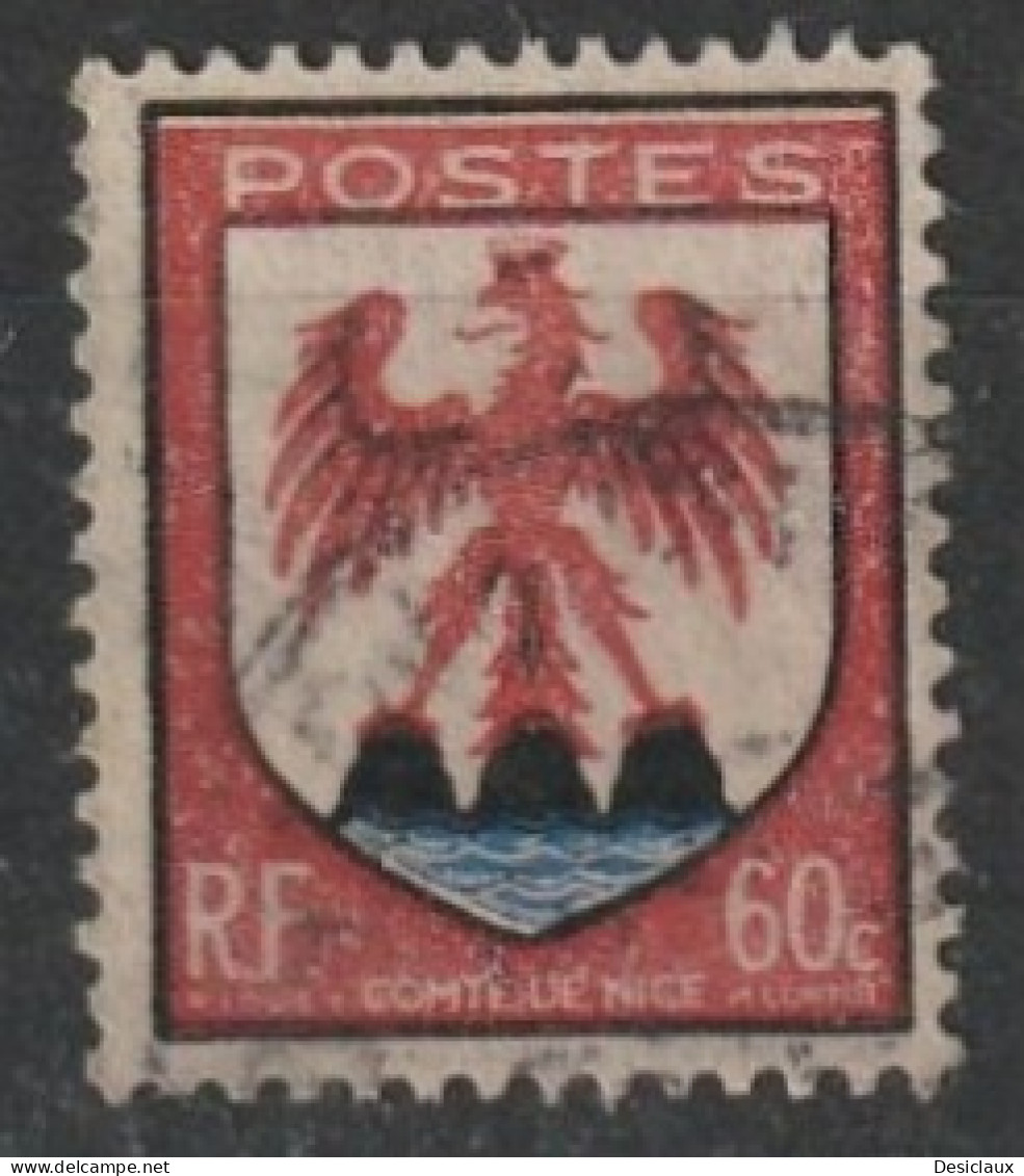 FRANCE. Début D'étude De Variétés Sur Le N° 758 Comté Nice (décalage Rouge, écusson à Droite, En Haut..). Voir Les Scans - Used Stamps