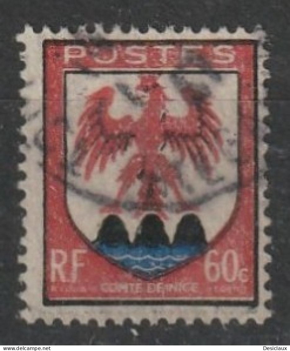 FRANCE. Début D'étude De Variétés Sur Le N° 758 Comté Nice (décalage Rouge, écusson à Droite, En Haut..). Voir Les Scans - Used Stamps