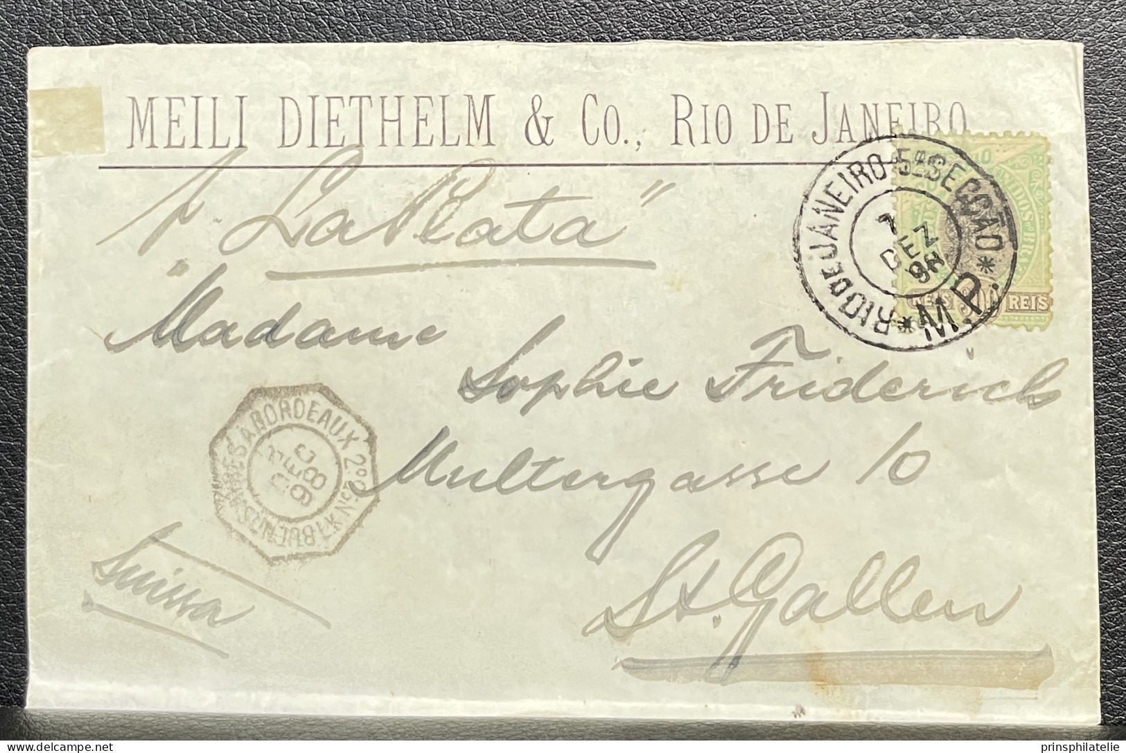 LETTRE DE RIO DE JANEIRO 1998 +  CACHET MARITIME  => ST GALLEN SUISSE COVER - Brieven En Documenten