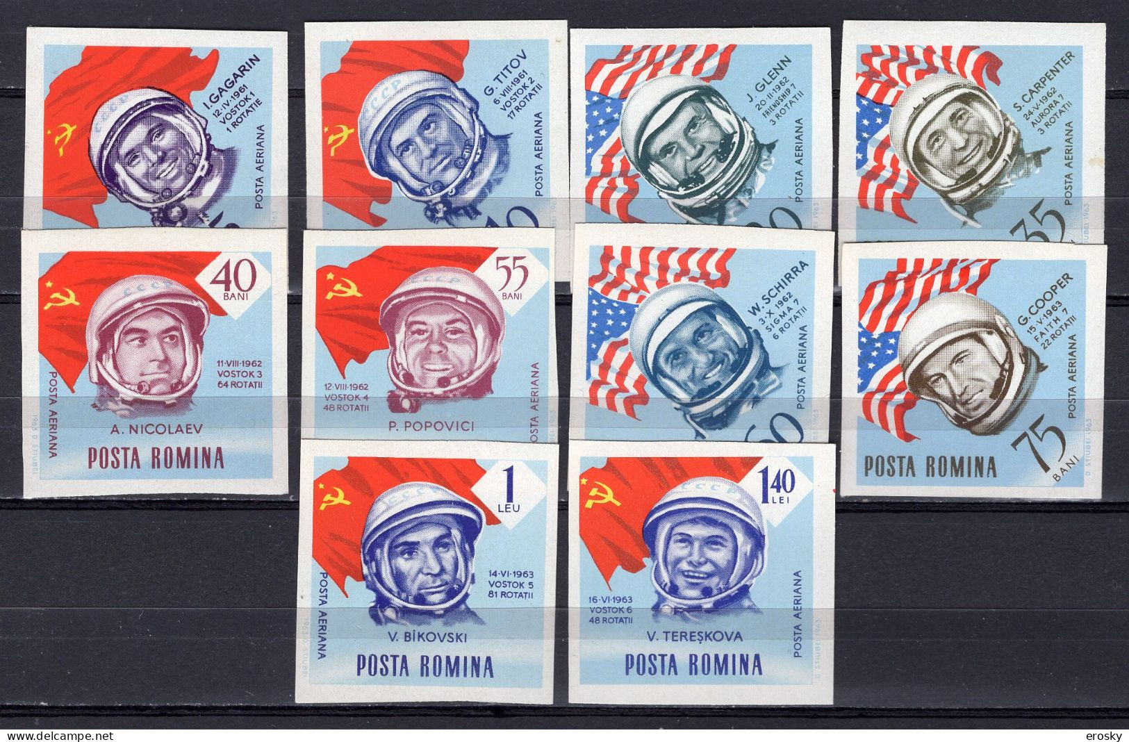 S2553 - ROMANIA ROUMANIE AERIENNE Yv N°199/208 ** ESPACE SPACE - Unused Stamps