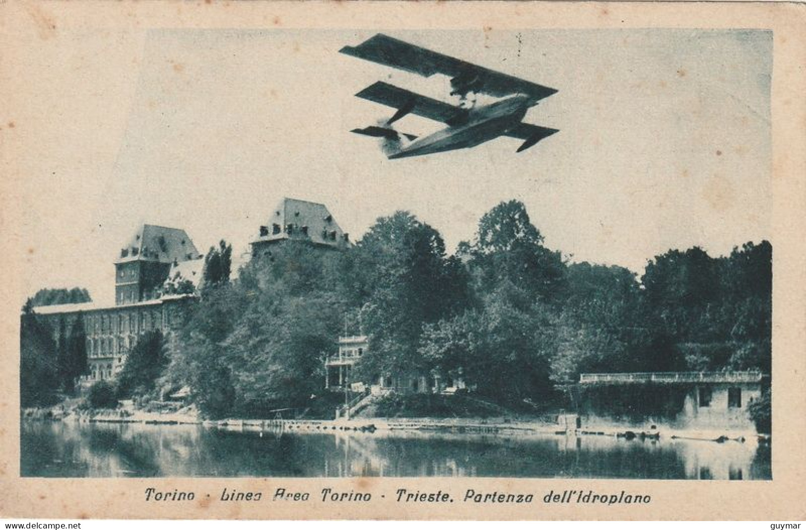 TORINO - LINEA AEREA TORINO TRIESTE - PARTENZA IDROPLANO - 4872 - Fiume Po