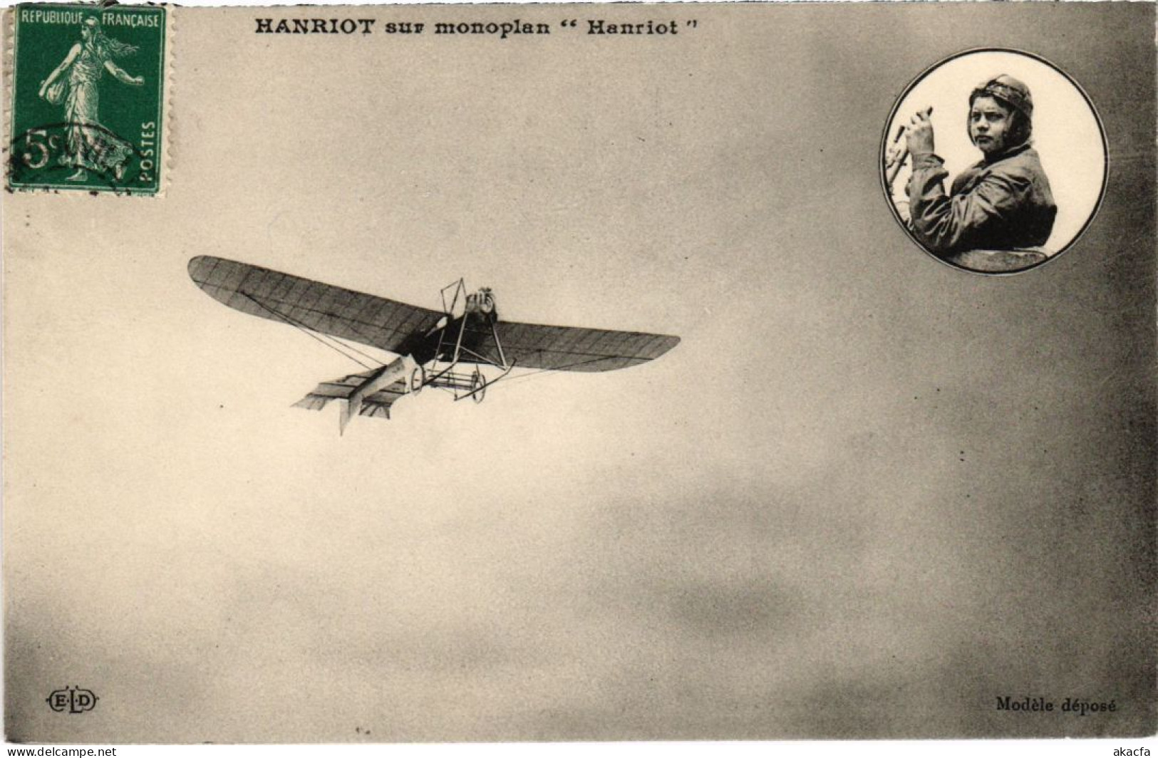 PC PILOTE AVIATEUR HANRIOT MONOPLAN AVIATION (a34499) - Aviateurs