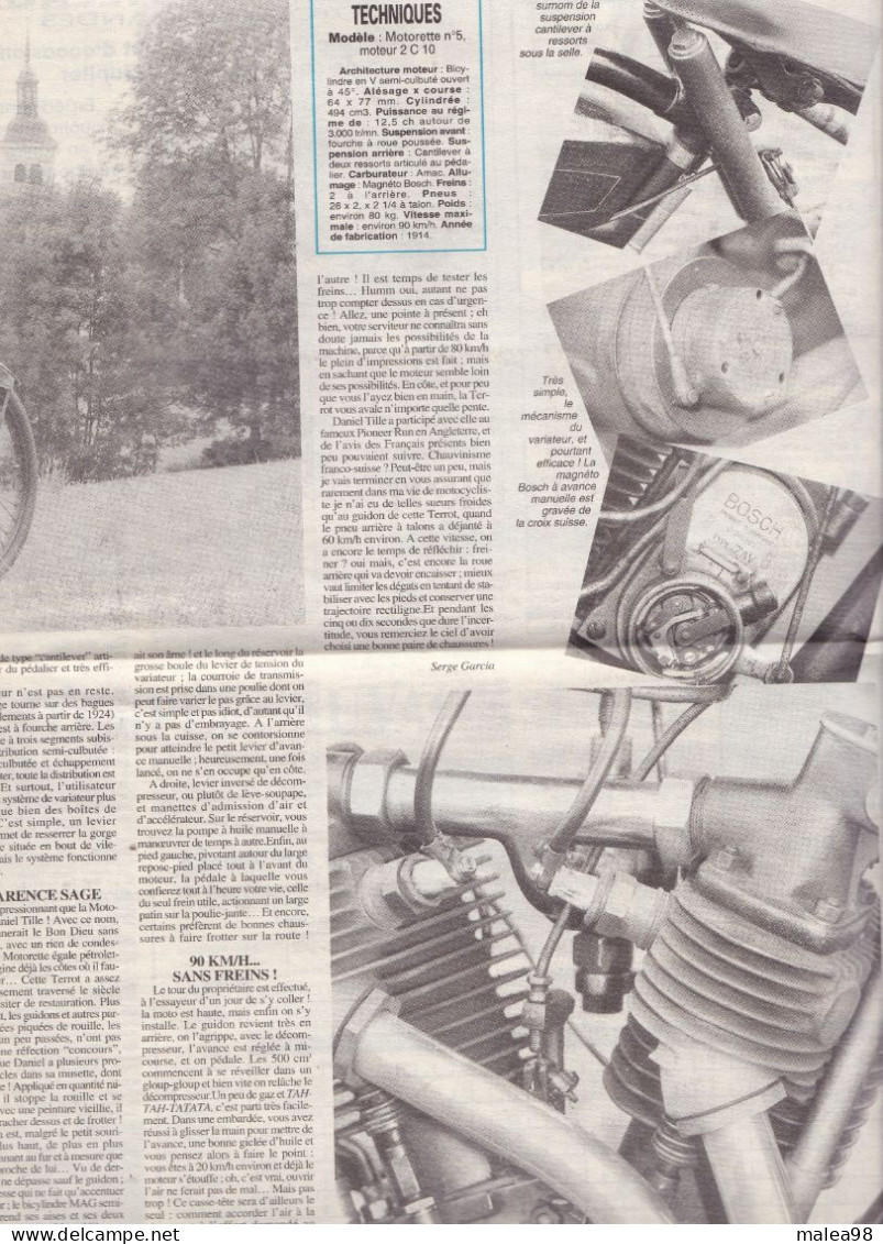 ARTICLE,, LES ESSAIS DE LVM ,,,MOTORETTE  TERROT  ,, LA BOMBE  FRANCO SUISSE   2 DOUBLES PAGES - Moto