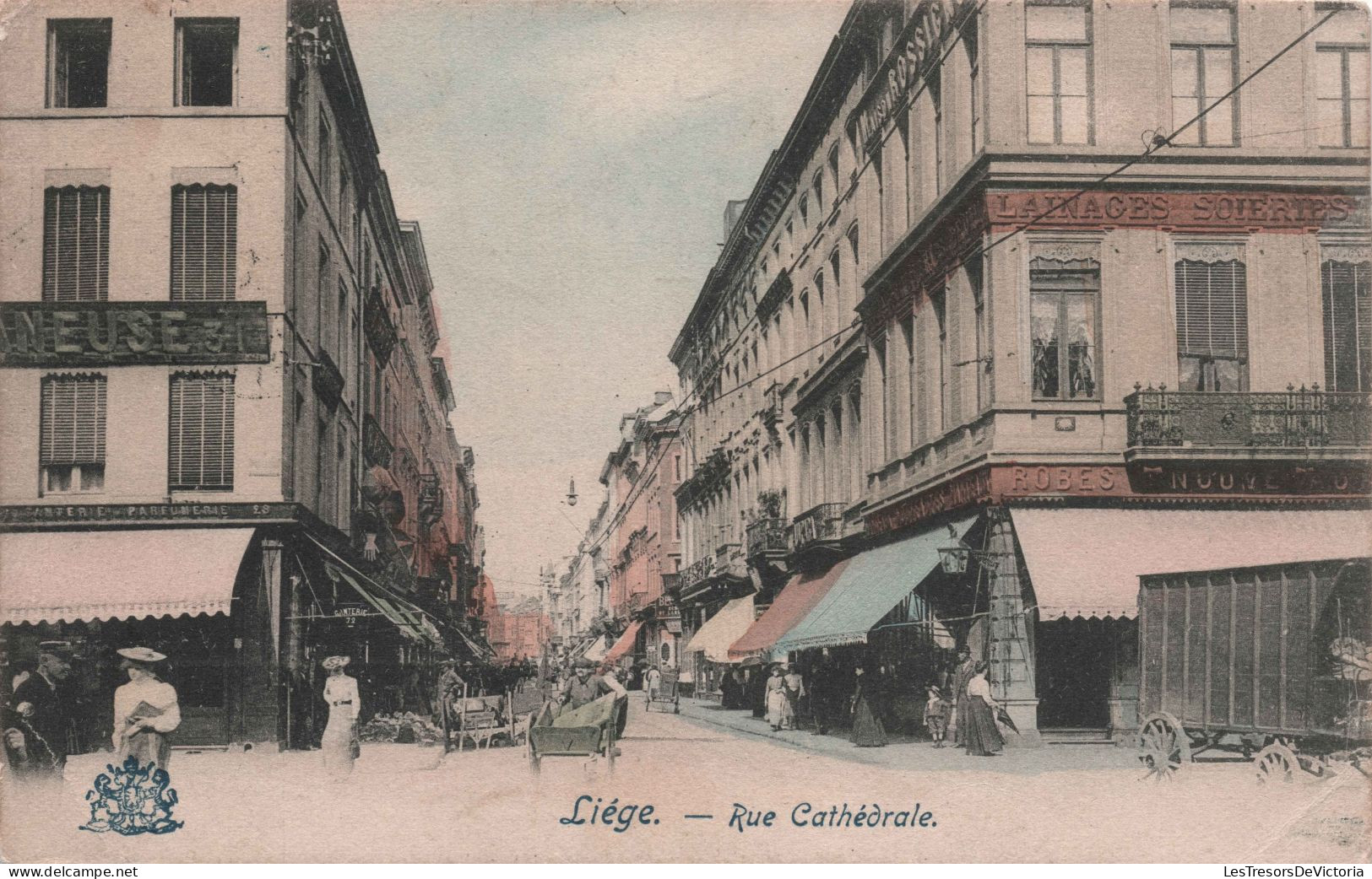 BELGIQUE - Liege - Rue Cathedrale - Colorisé Et Animé -  Carte Postale Ancienne - - Liege