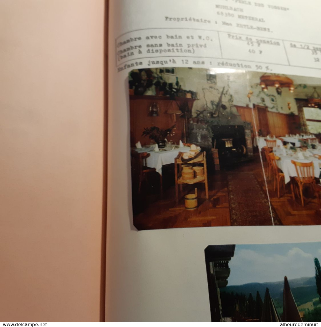 ETUDE TOURISTIQUE VALLEE DE MUNSTER"1974"Carte de vallée de MUNSTER"Du TANET"courbes isochrones"photos HOTELS"ALSACE...
