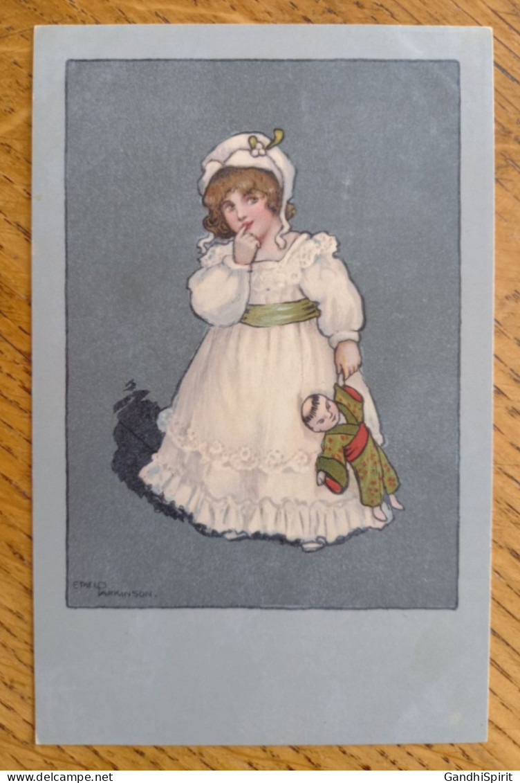 Illustrateur Jeune Fille Au à La Poupée Japonaise, Coiffe - Ethel Parkinson Pour M.M. Vienne Serie 233 - Parkinson, Ethel