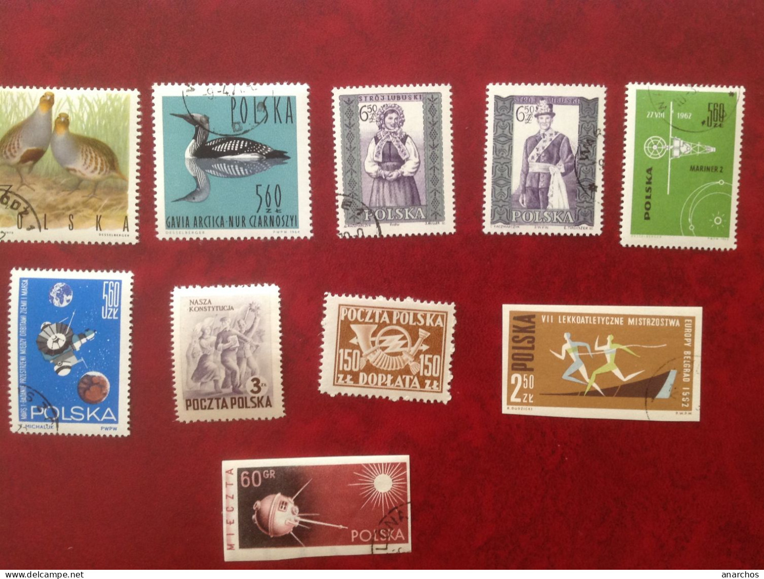 Pologne Oiseaux Sport Satellite 10  Timbres - Andere & Zonder Classificatie