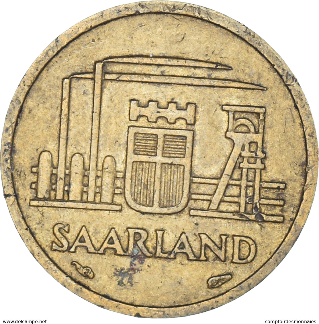 Monnaie, Saare, 10 Franken, 1954 - 10 Francos