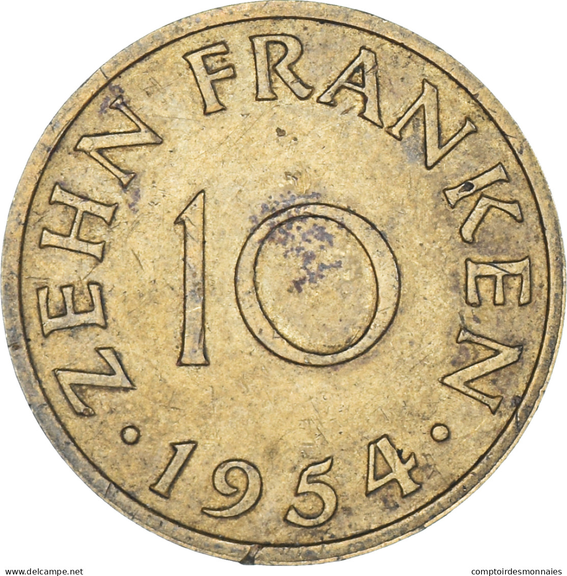 Monnaie, Saare, 10 Franken, 1954 - 10 Franken