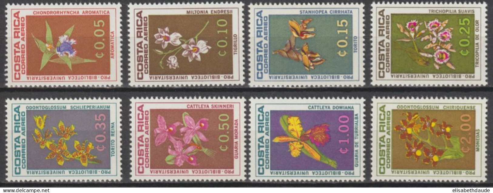 COSTA RICA - 1967 - SERIE COMPLETE POSTE AERIENNE YVERT N°435/442 ** MNH - COTE = 20 EUR. - FLORE - Costa Rica