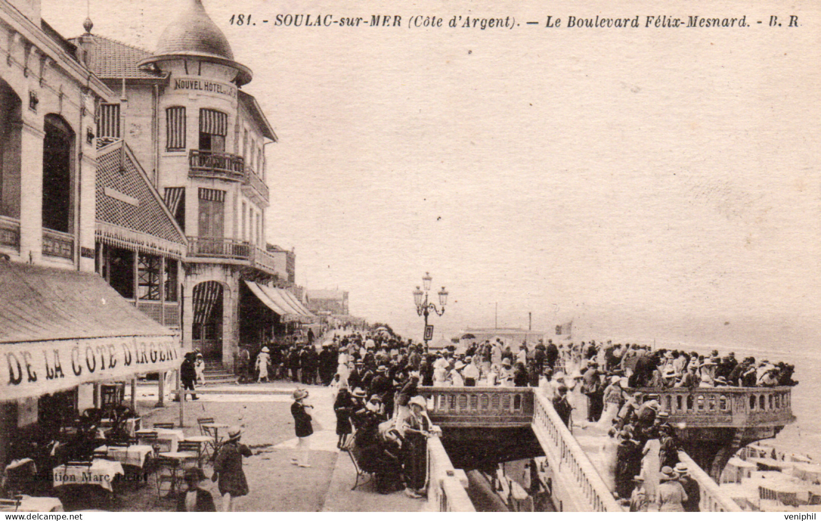 SOULAC SUR MER - COTE D'ARGENT - LE BOULEVARD FELIX -MESNARD   1925 - Soulac-sur-Mer