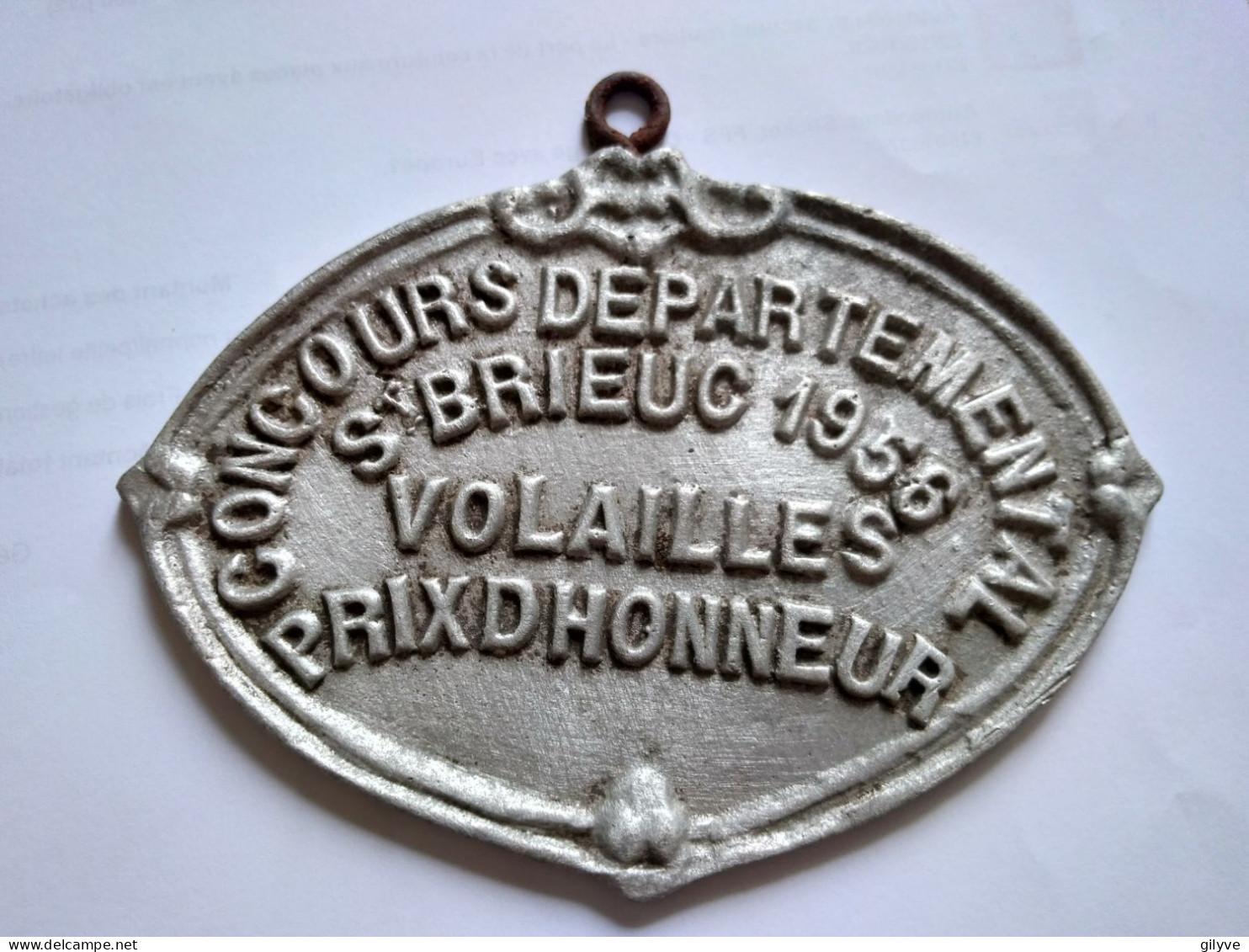 Plaque Ancienne. Concours Départemental. Volailles 1956. St Brieuc  .(Arm.1) - Tiere