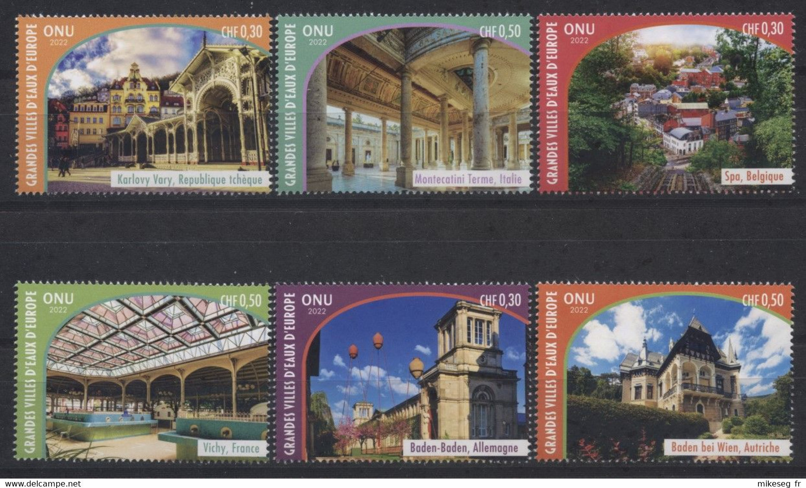 ONU Genève 2022 - UNESCO World Heritage – The Great Spa Towns Of Europe - Détachés De Carnet De Prestige ** - Unused Stamps