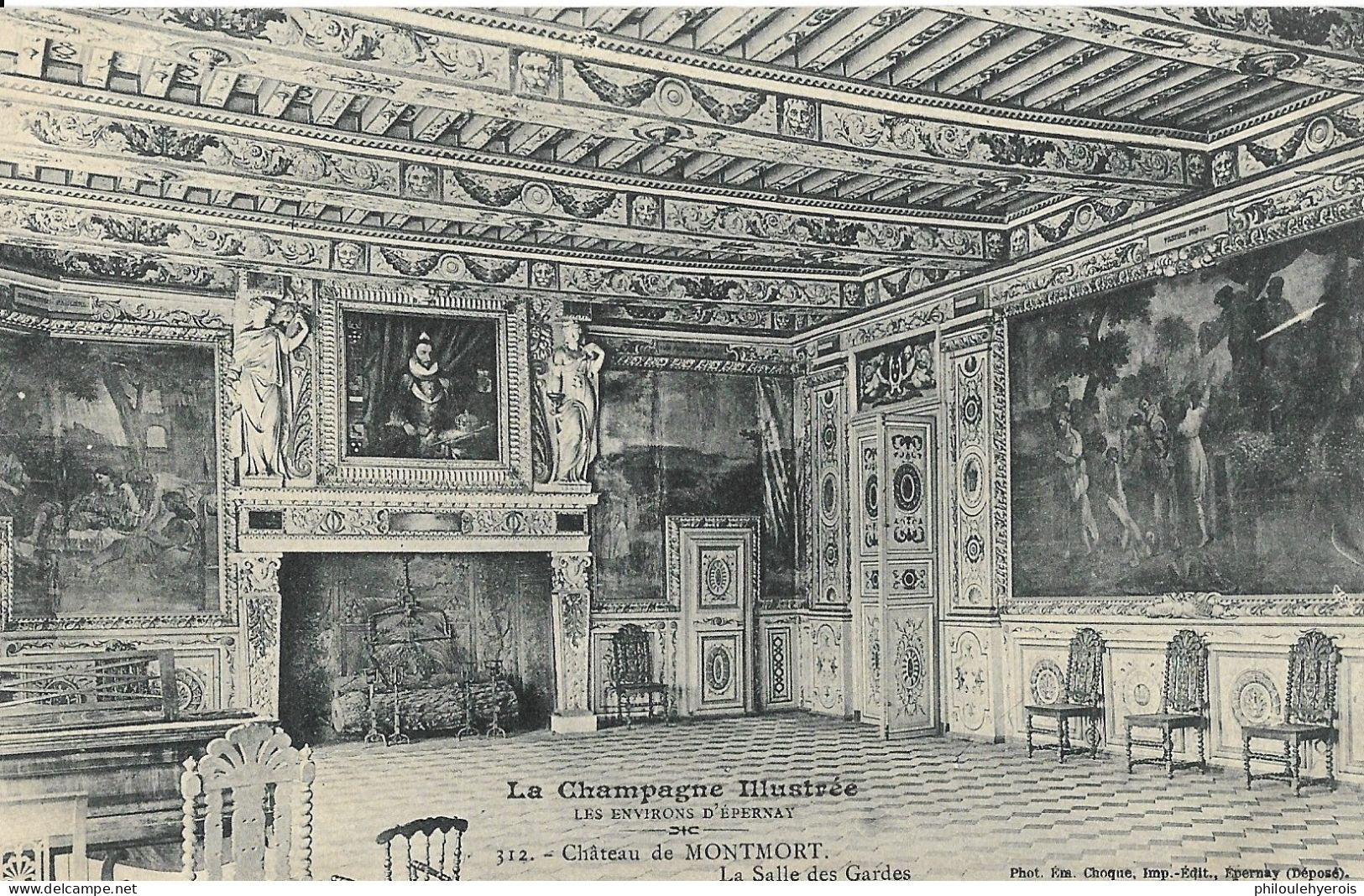 CPA 51 MONTMORT Salle Des Gardes Au Château Superbe 1905 - Montmort Lucy