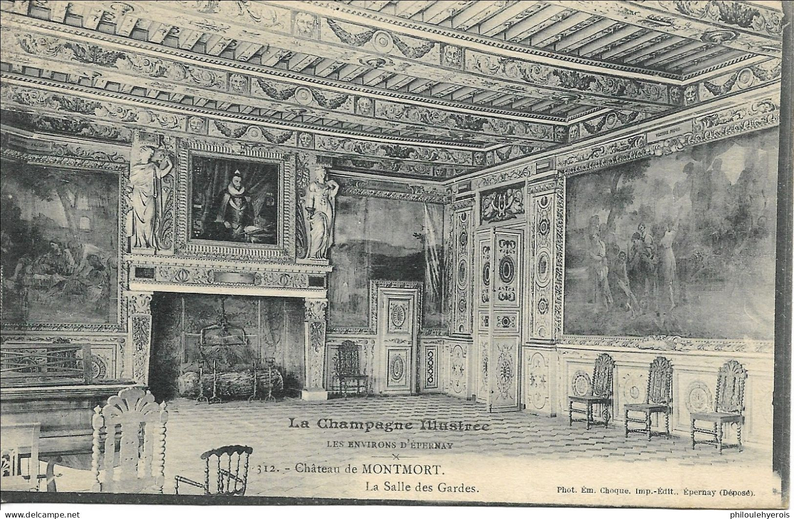 CPA 51 MONTMORT Salle Des Gardes Au Château Superbe 1911 - Montmort Lucy