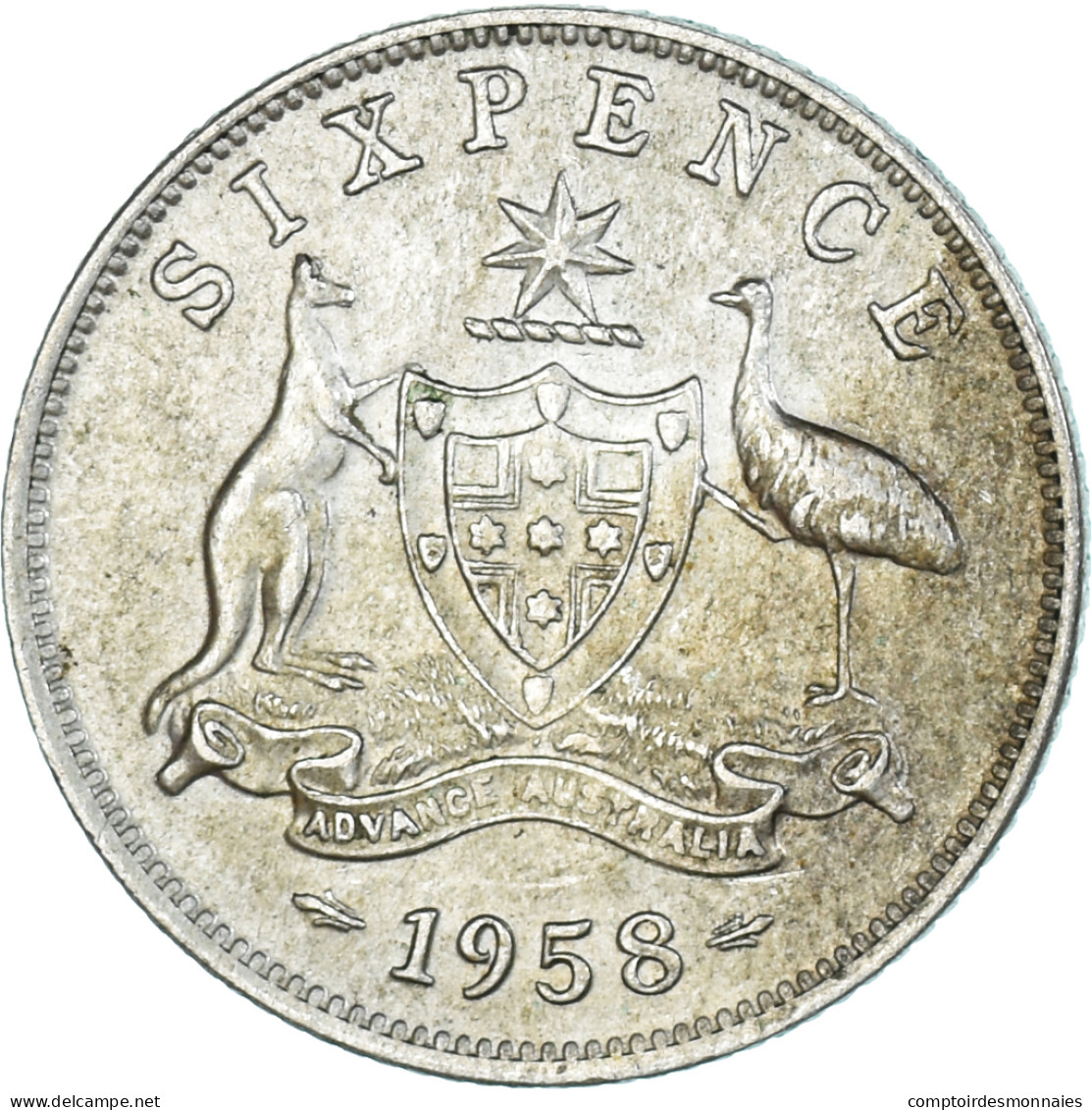 Monnaie, Australie, Sixpence, 1958 - Sixpence