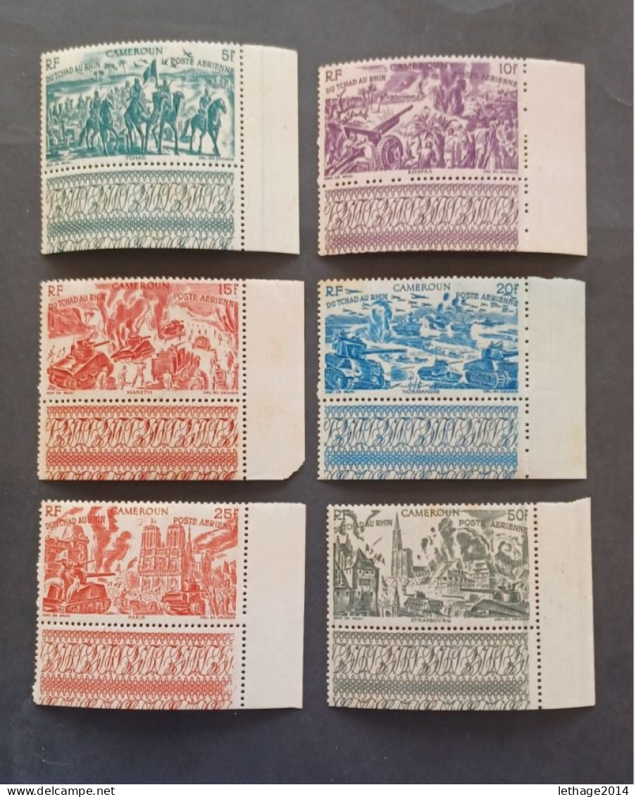 FRANCE COLONIE CAMEROUN 1946 TCHAD AU RHIN TYPES TIMBRES AERIENS D AFRIQUE EQUATORIALE CAT YVERT N 32/37 MNH - 1946 Tchad Au Rhin