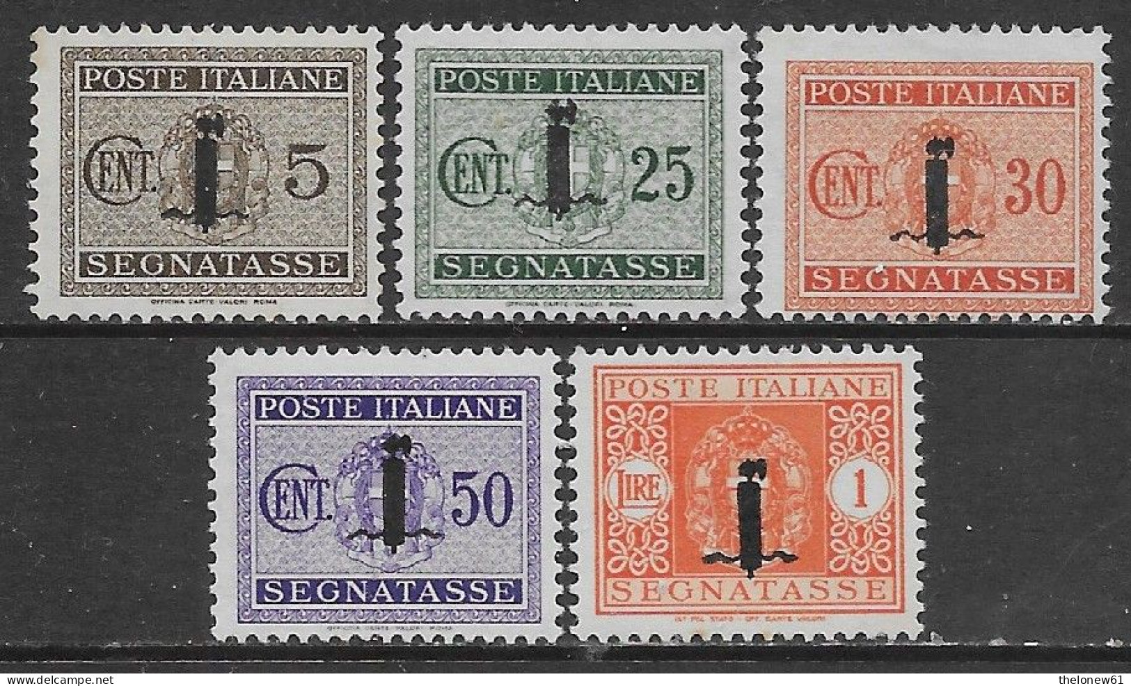 Italia Italy 1944 RSI Segnatasse Fascio 5val Sa N.S60,S63-S64,S66.S68 Nuovi MH * - Postage Due