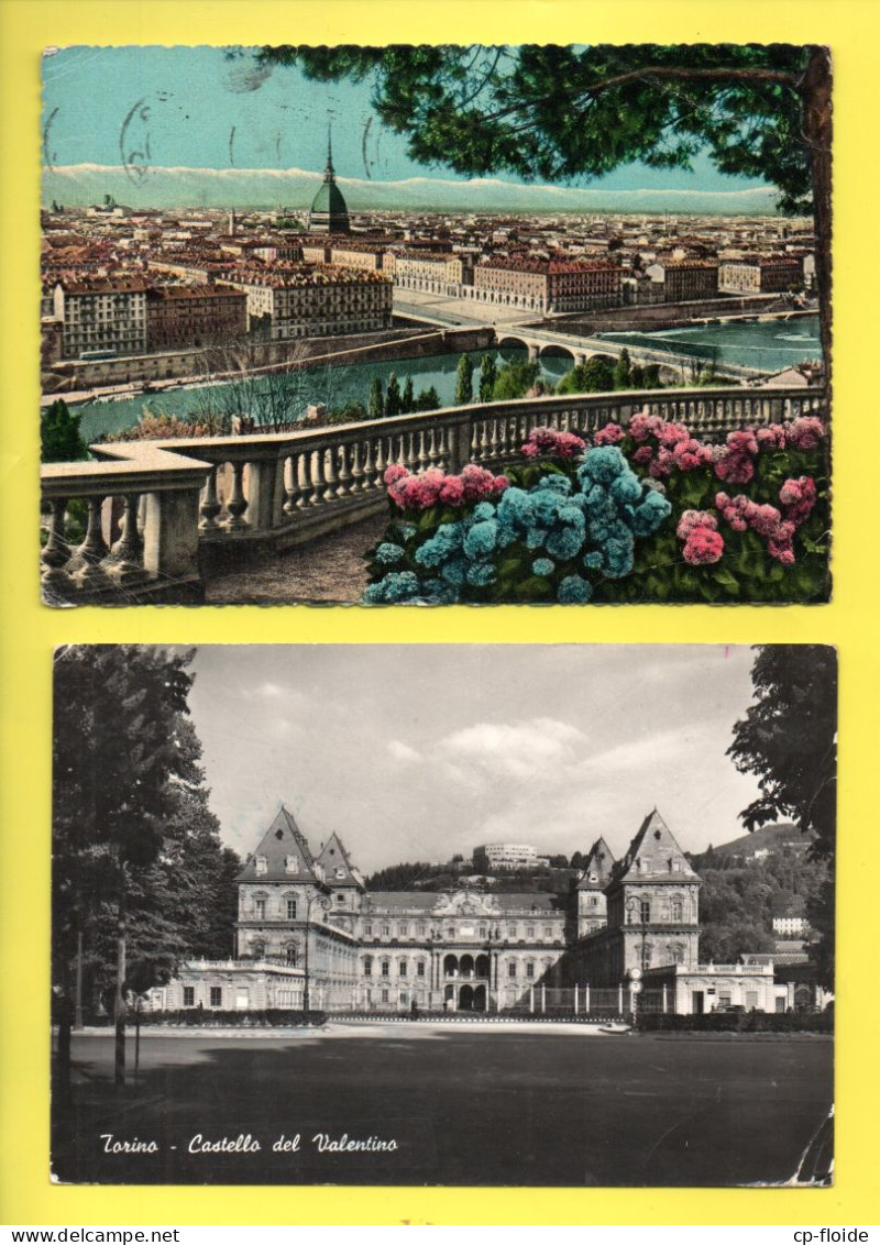 ITALIE . PIEMONTE . TORINO . " CASTELLO DEL VALENTINO " & " PANORAMA " . 2 CPM - Réf. N°37214 - - Collections & Lots