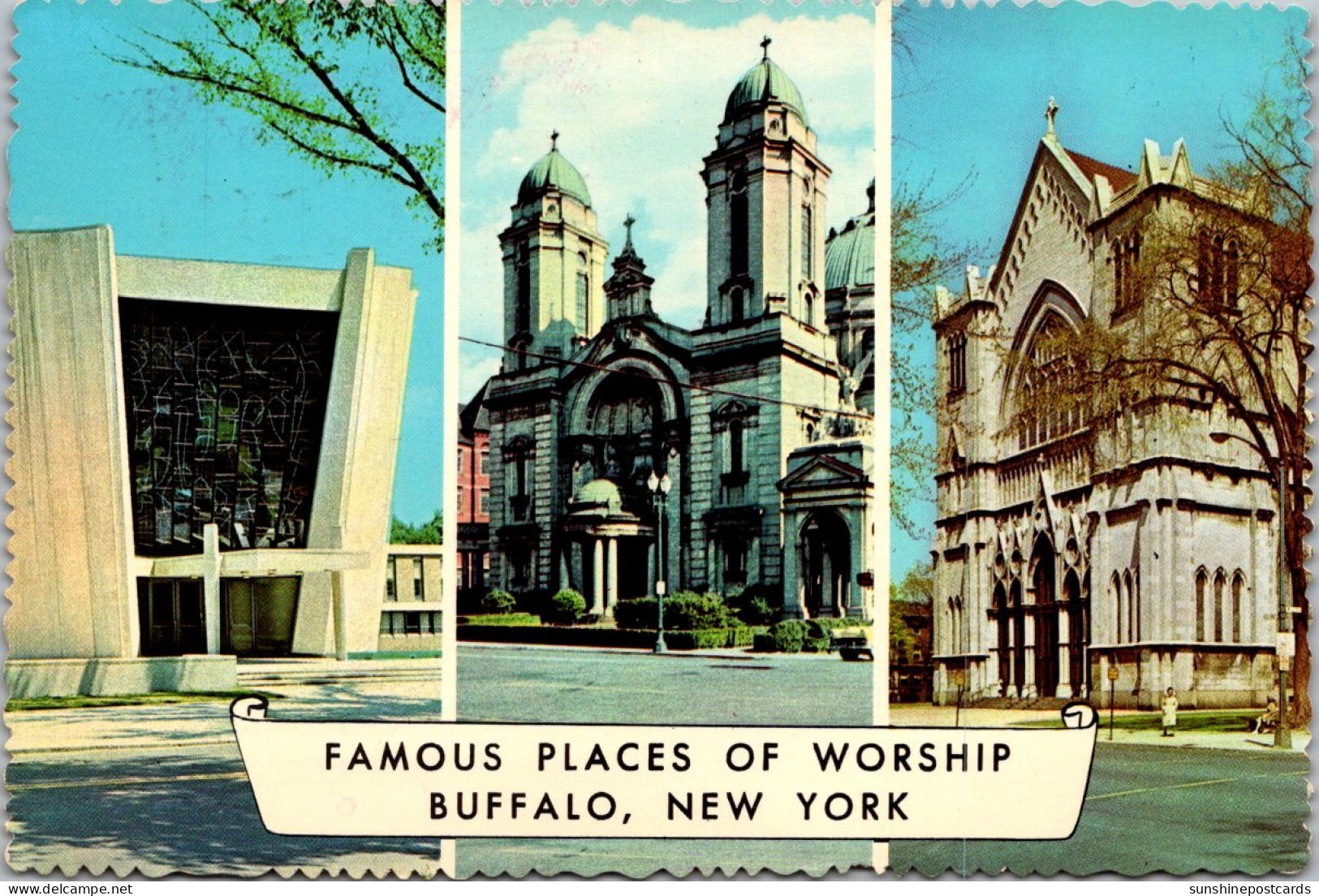 New York Buffalo Famous Places Of Worship Temple Beth Zion St Joseph's Cathedral & National Shrine 1973 - Buffalo