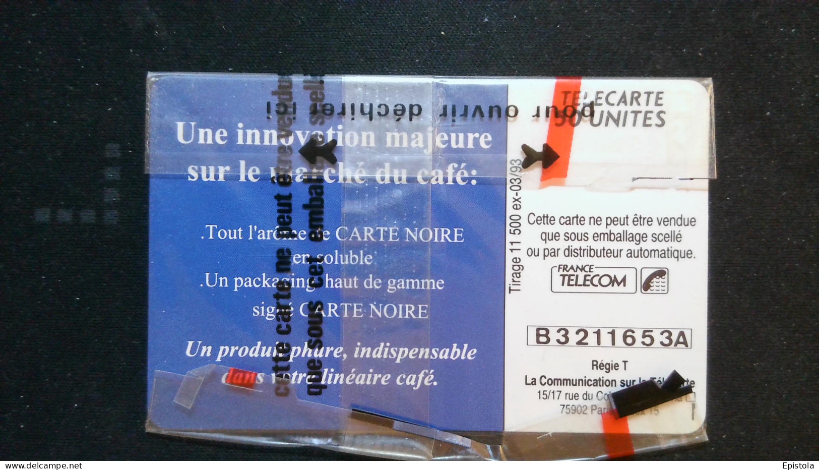 ► Café CARTE NOIRE Instinct  - Télécarte Neuve Sous Blister     -   11 500 Ex - France Telecom - Alimentación