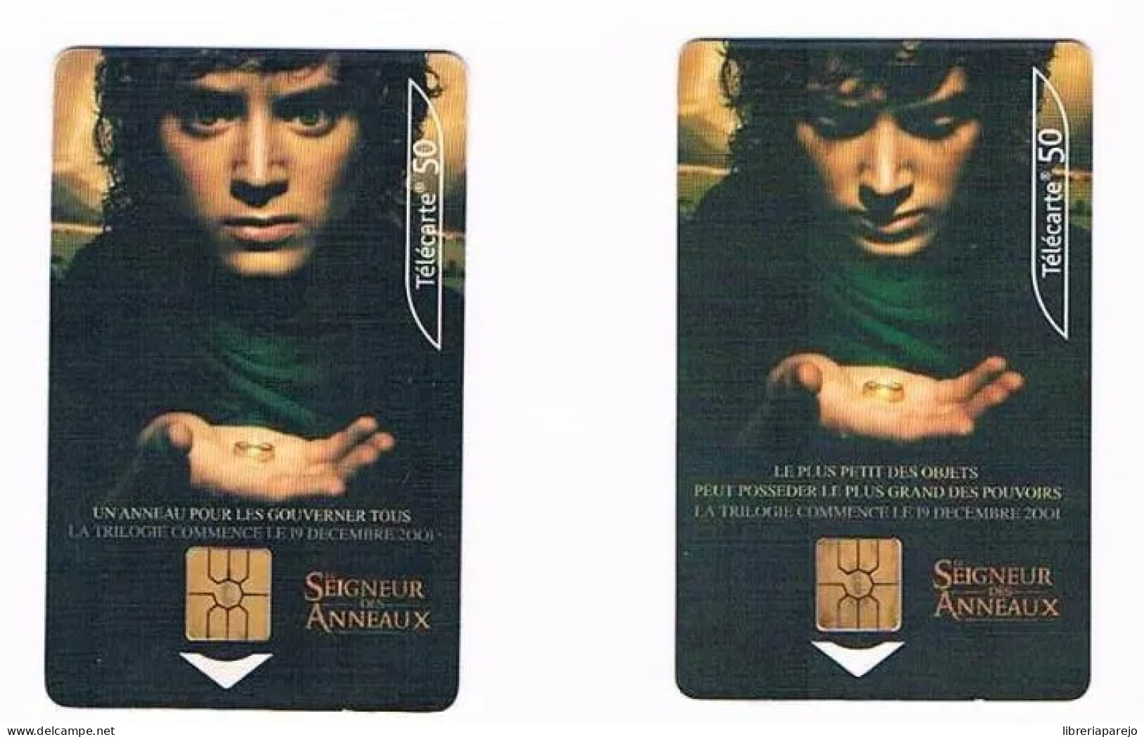 LOTE 2 TARJETAS TELEFÓNICAS EL SEÑOR DE LOS ANILLOS TELECARTE FRODO TARJETA TELEFÓNICA ** - Unknown Origin