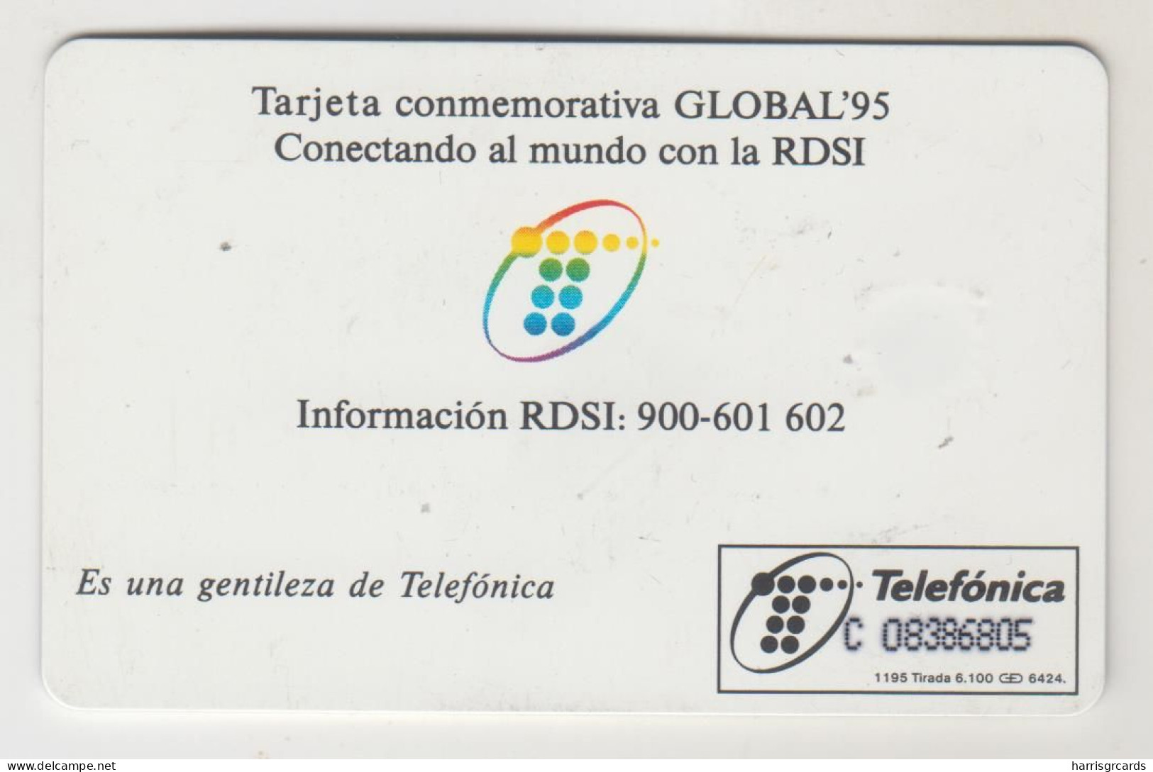 SPAIN - Global-95, G-009, 11/95, Tirage 6.100, Used - Autres & Non Classés