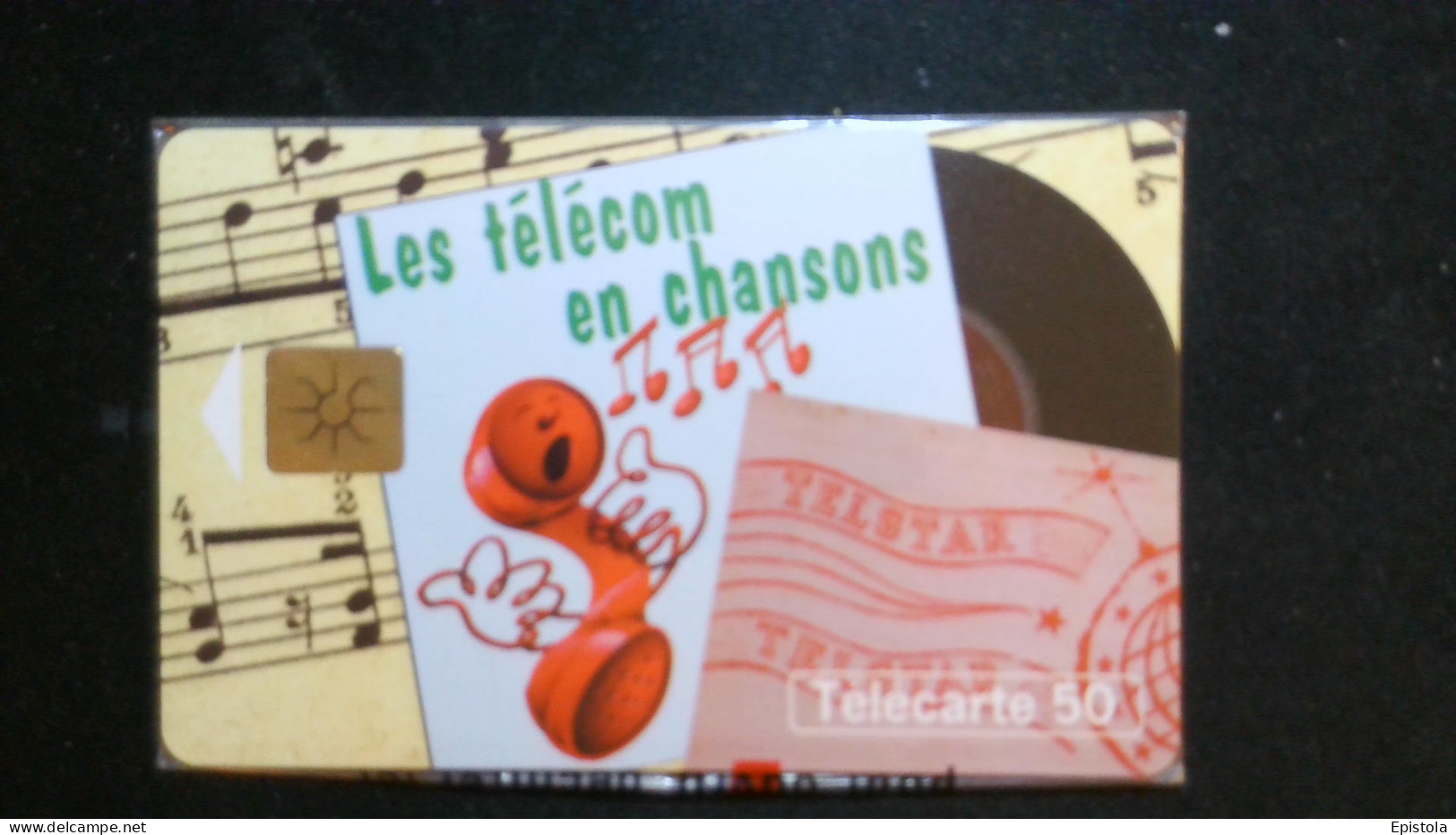 ► Les TELECOM En CHANSONS  Partition  Disque Vinyl   - Télécarte Neuve Sous Blister     -  100 000 Ex - France Telecom - Musique