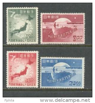 1949 JAPAN 75 YEARS UPU MICHEL: 464-467 MNH ** - Neufs