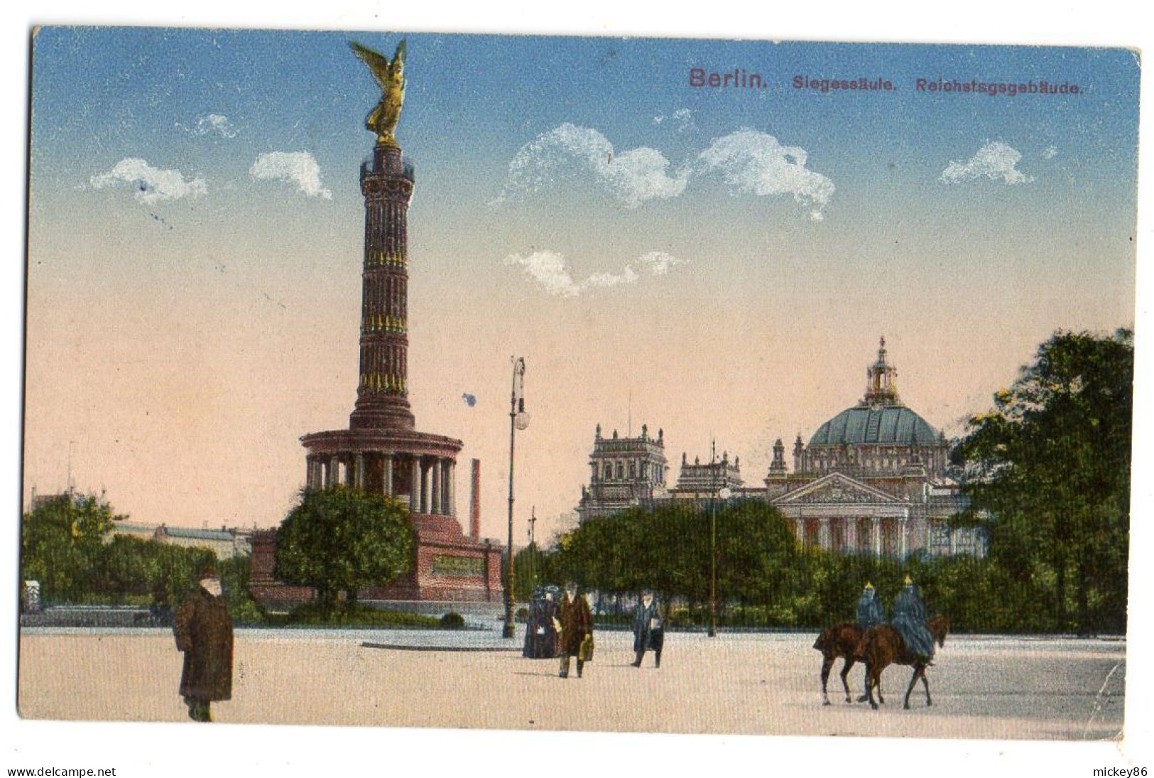 Allemagne--BERLIN--1917-- Siegesshule Reichstagsgebhude (animée) ...colorisée...... - Other & Unclassified