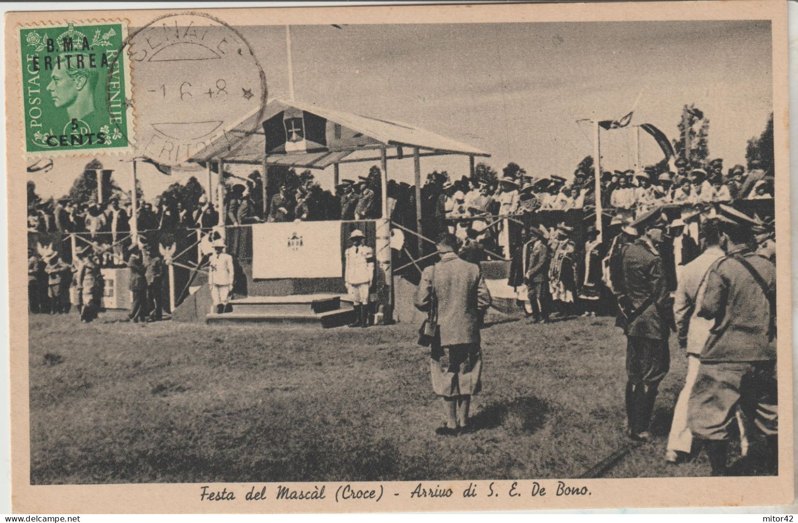 638-Eritrea-Ex Colonia Italiana Occupazione Inglese-Festa Del Mascal-1948-Arrivo S. E. De Bono - Eritrea