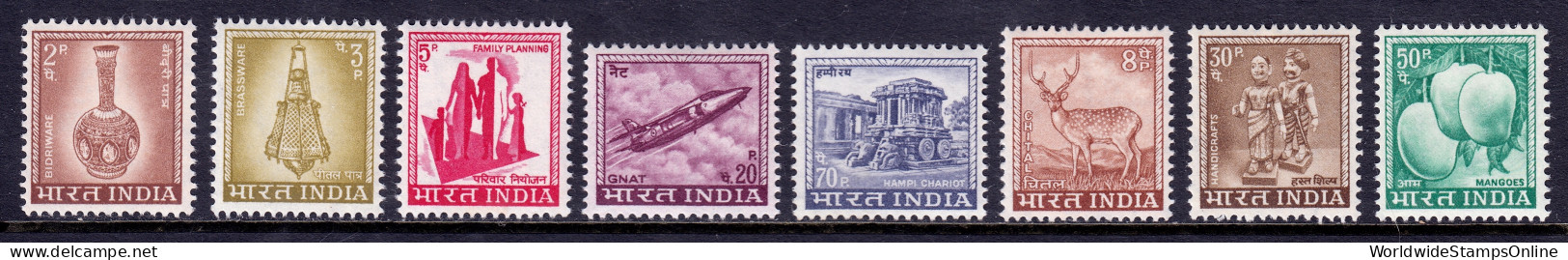 India - Scott #405//418 - MH - Short Set, Pencil/rev. - SCV $10 - Unused Stamps