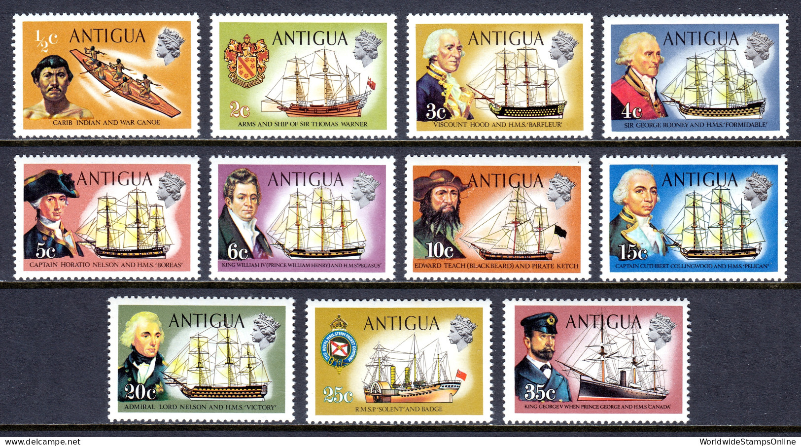 Antigua - Scott #241//252 - MNH - Short Set - Sideways Wmk. - SCV $15 - 1960-1981 Autonomie Interne