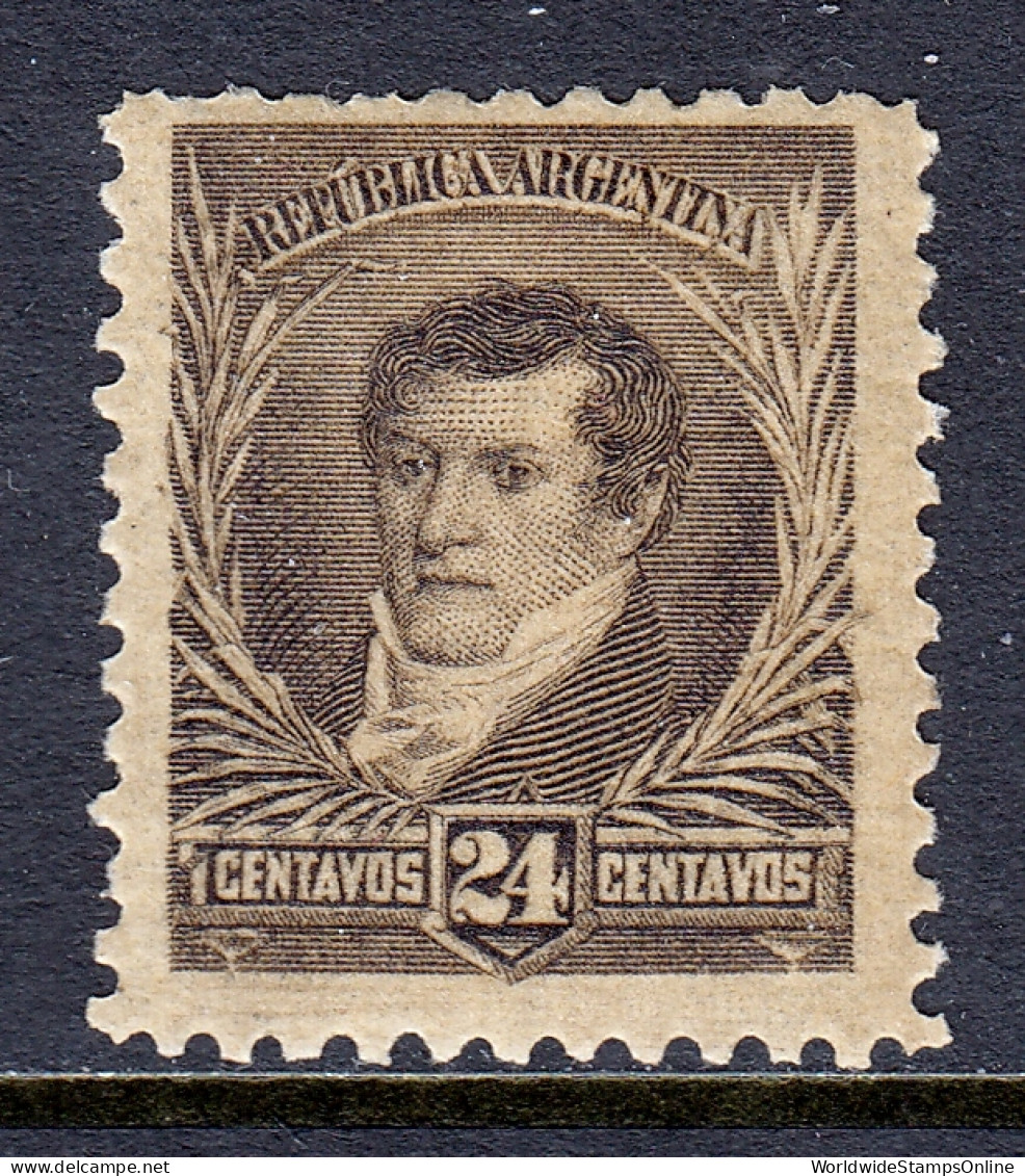 Argentina - Scott #101 - MH - HH, Toning, Short Perfs At Top - SCV $16 - Unused Stamps