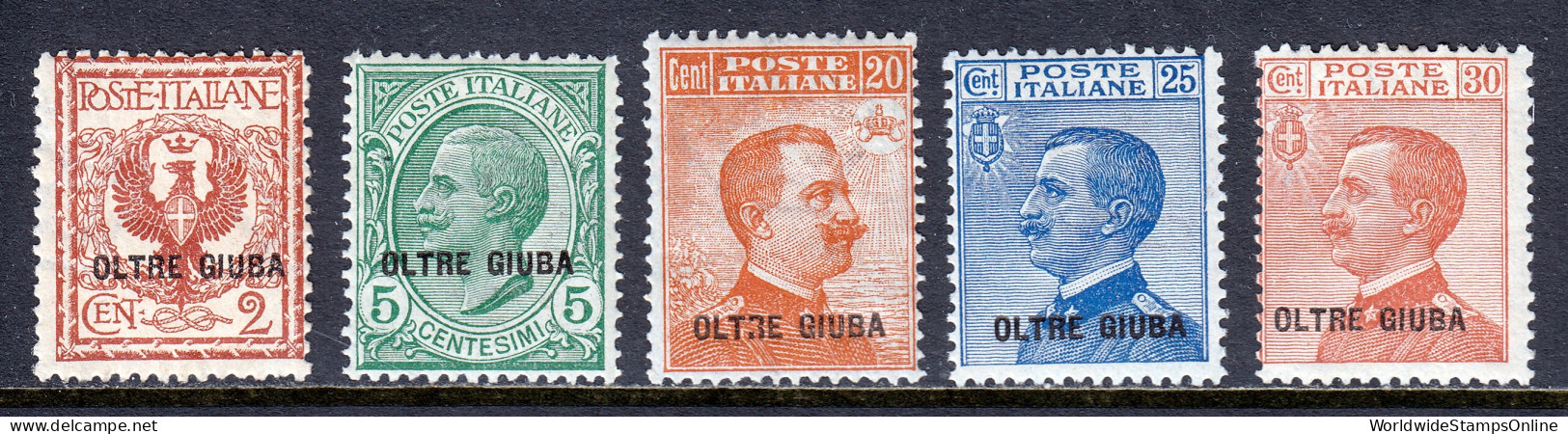 OLTRE GIUBA — SCOTT 2/8 — 1925 OVERPRINTS — MH — SCV $22 - Oltre Giuba