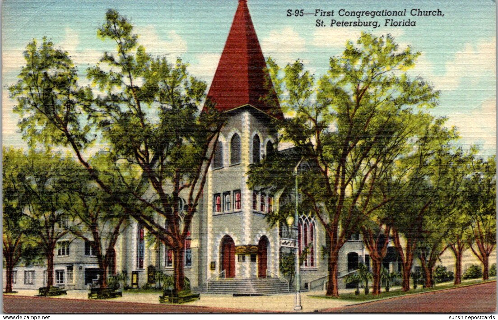 Florida St Petersburg First Congregational Church 1947 Curteich - St Petersburg